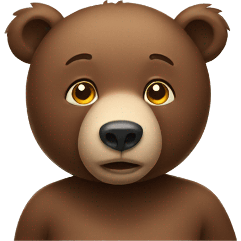 shy bear emoji