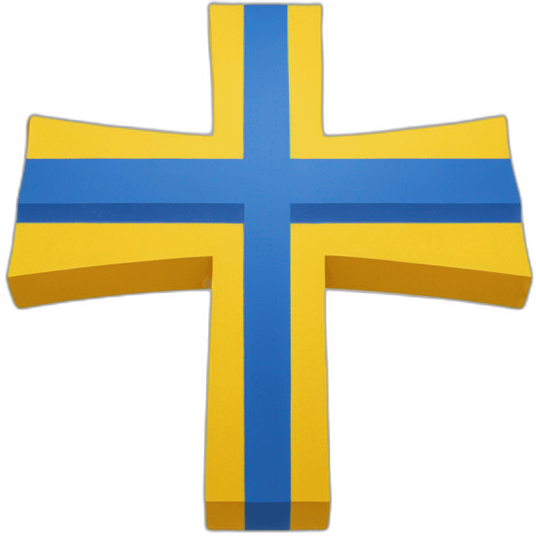 flag emoji with a blue Scandinavian cross with a red outline on a yellow background Ingermanland emoji