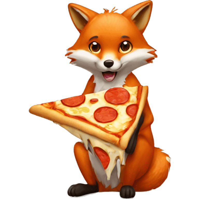 fox that eats a pizza emoji