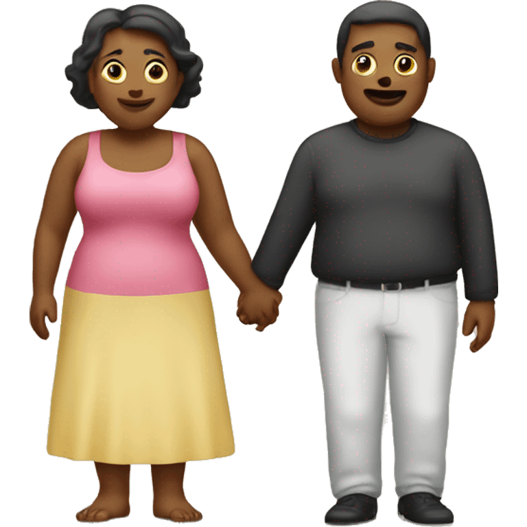 A couple of fat people holding hands emoji