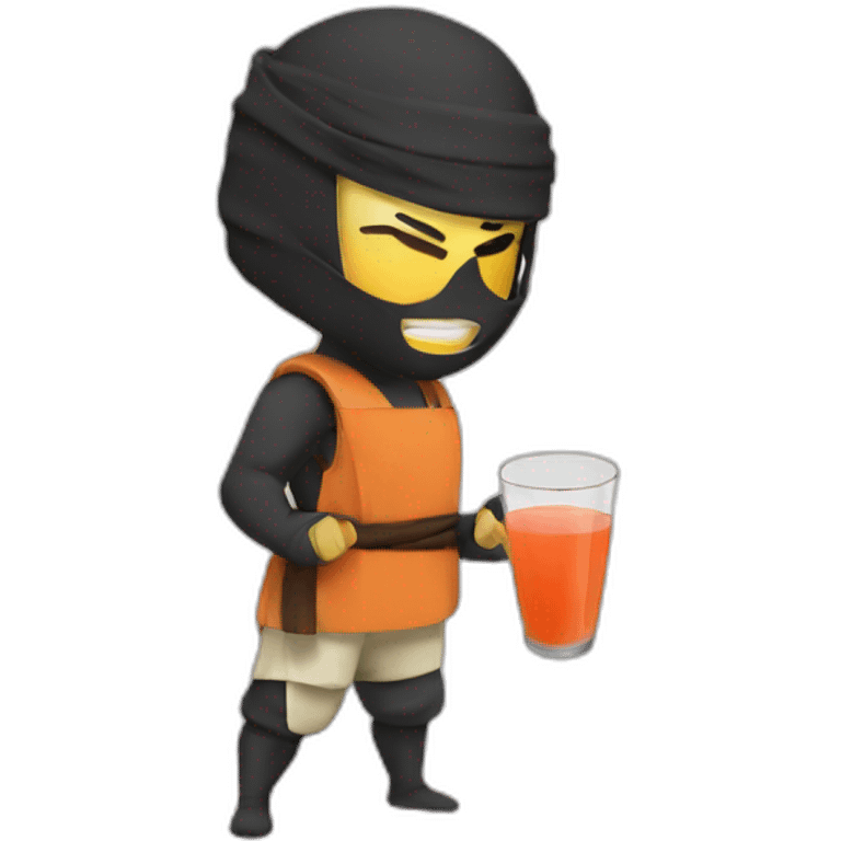 ninja drinking juice emoji