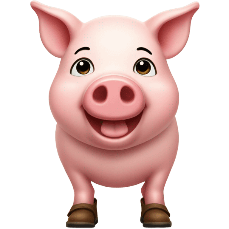 Smiling pig wearing red boots emoji