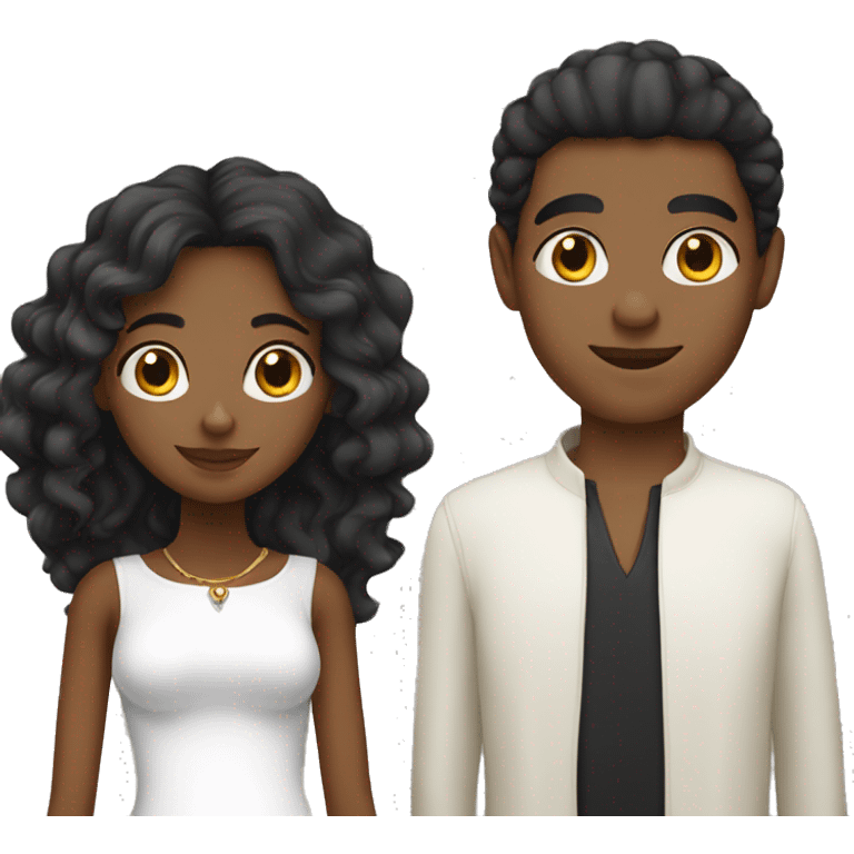 Young pretty black girl with white Moroccan husband  emoji