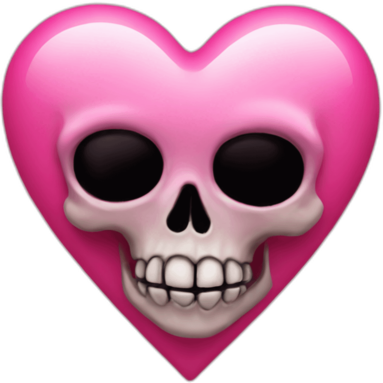 pink heart with skull on top emoji