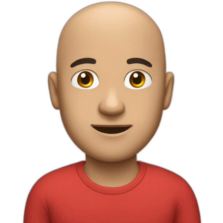 a bald man and red shirt emoji