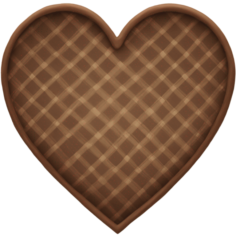 Brown plaid heart  emoji