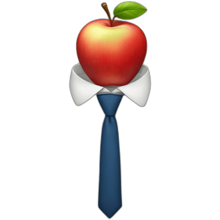 apple with tie emoji