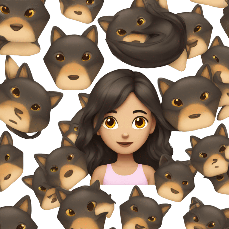 a girl with dark hair with fox ears emoji