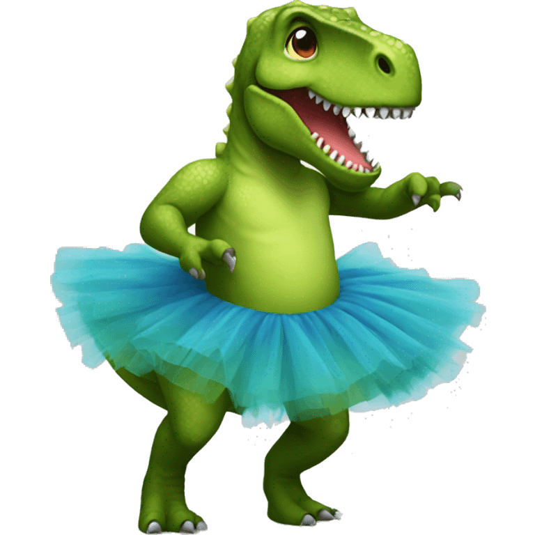 Dinosaur in a tutu emoji