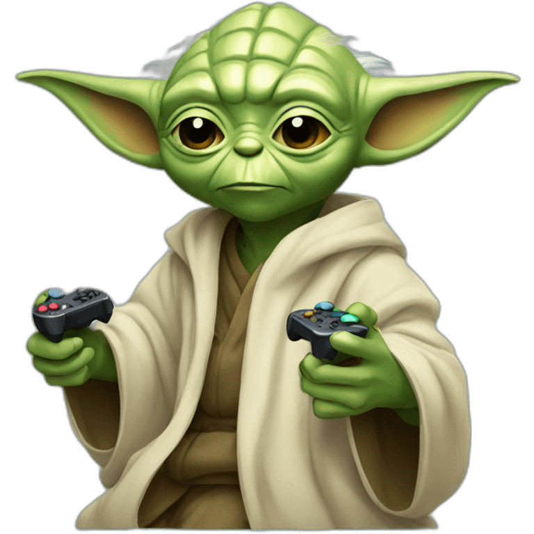 Yoda playing video game emoji