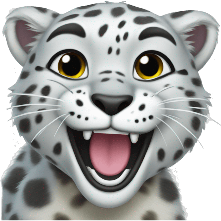 Snow leopard laughing  emoji