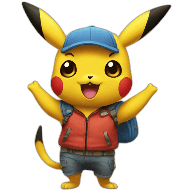 Pickachu arrive a lecole emoji