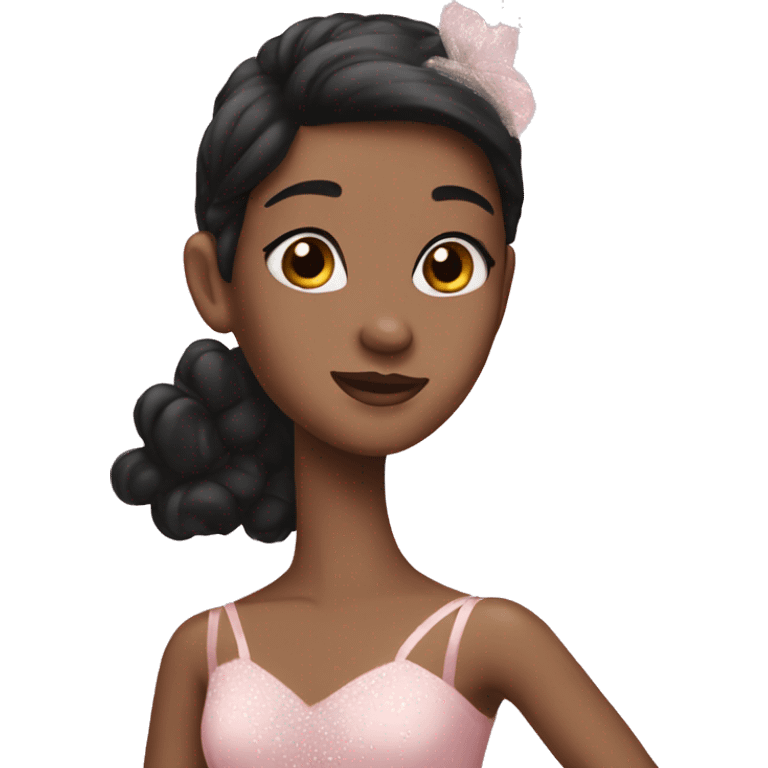 A black haired ballerina  emoji