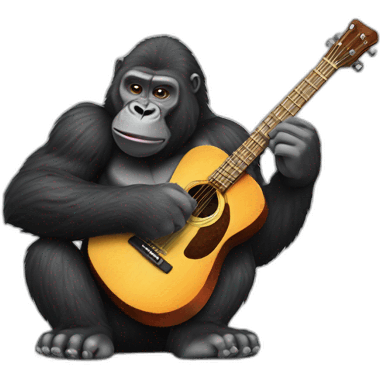 Gorilla with a guitar emoji