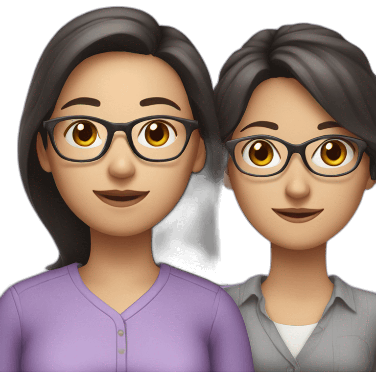 girl teacher in glasses with dark hair teacher in a lilac shirt emoji