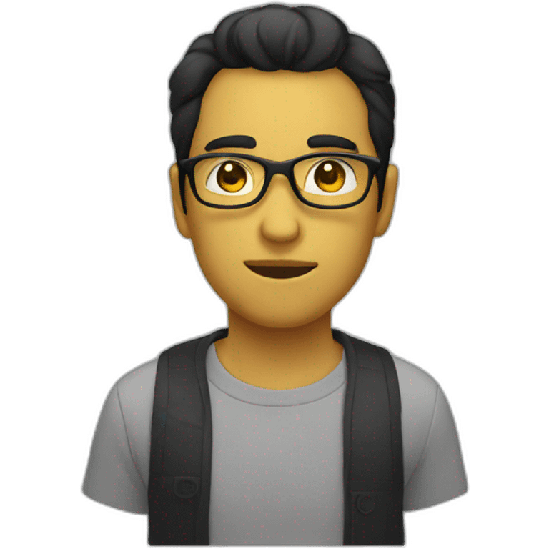 Man with yellow tinted glasses and black hair  emoji