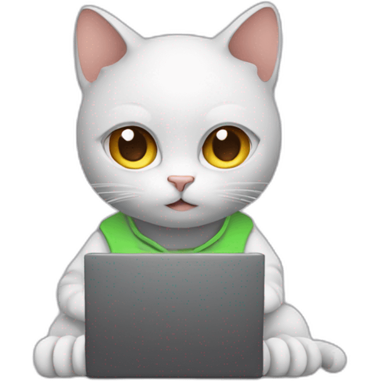 cat programmer with laptop emoji