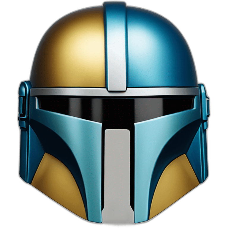 shiny mandalorian helmet with blue/gold accents emoji