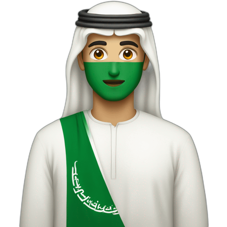 Saudi Man with Saudi flag emoji