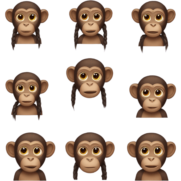 Monkey with braids emoji