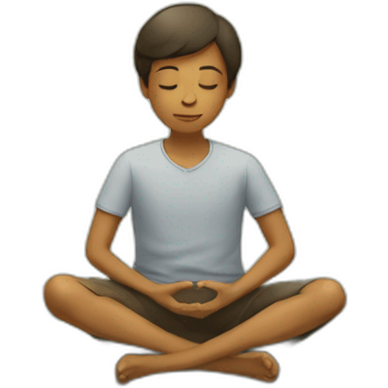 Boy Meditation in garden emoji