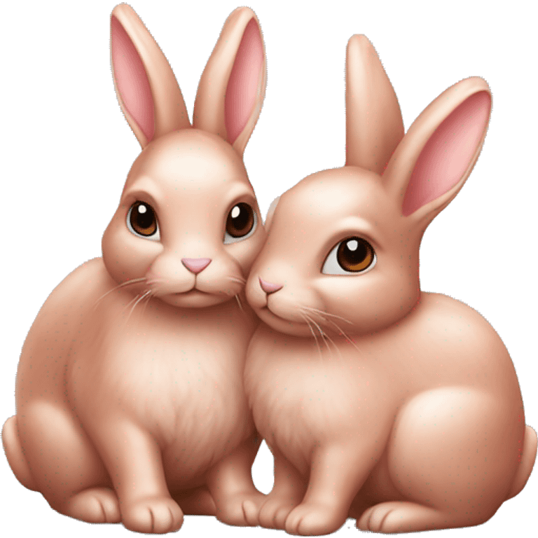 Pair of rose gold bunnies  emoji