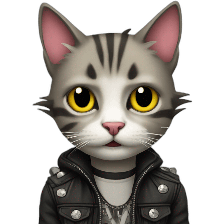 punk style cat emoji