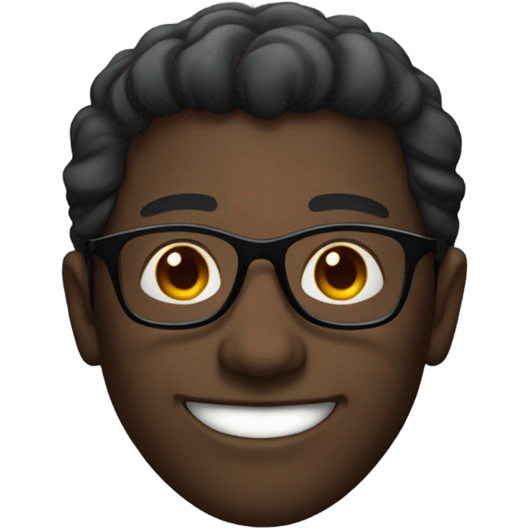 smiling dark-skinned male portrait with glasses  emoji