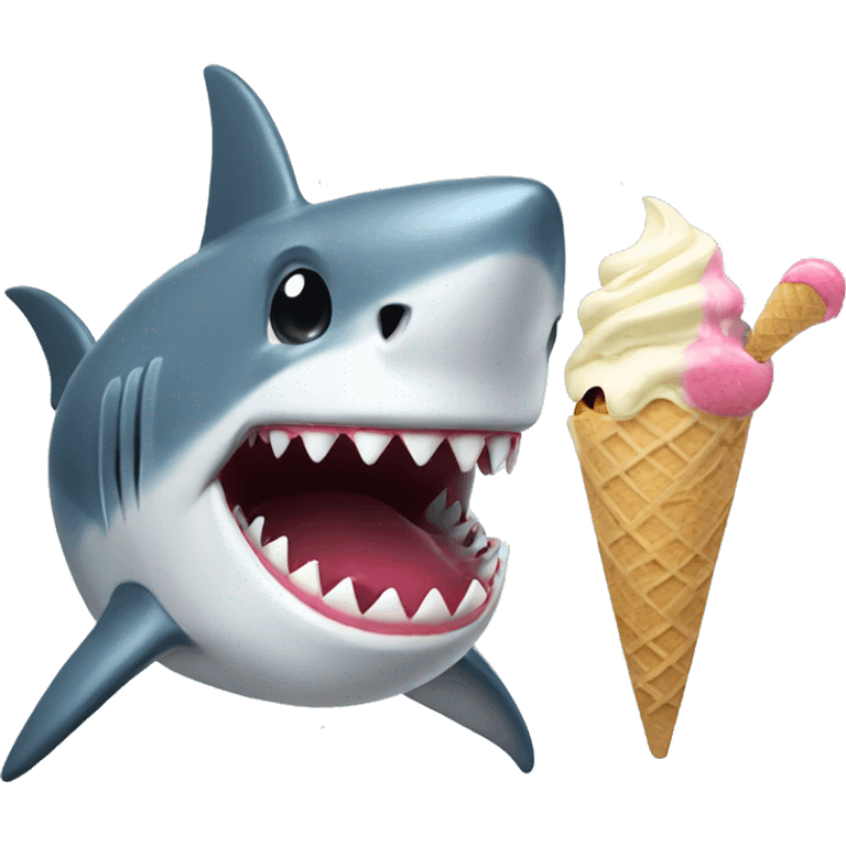 Shark eating ice cream  emoji