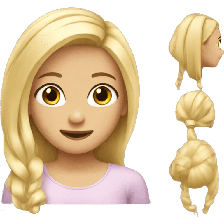 Blond girl playing with her hair emoji