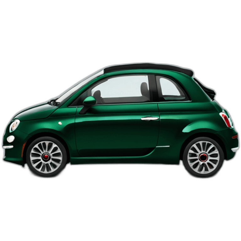 fiat 500 modern cabrio dark green emoji