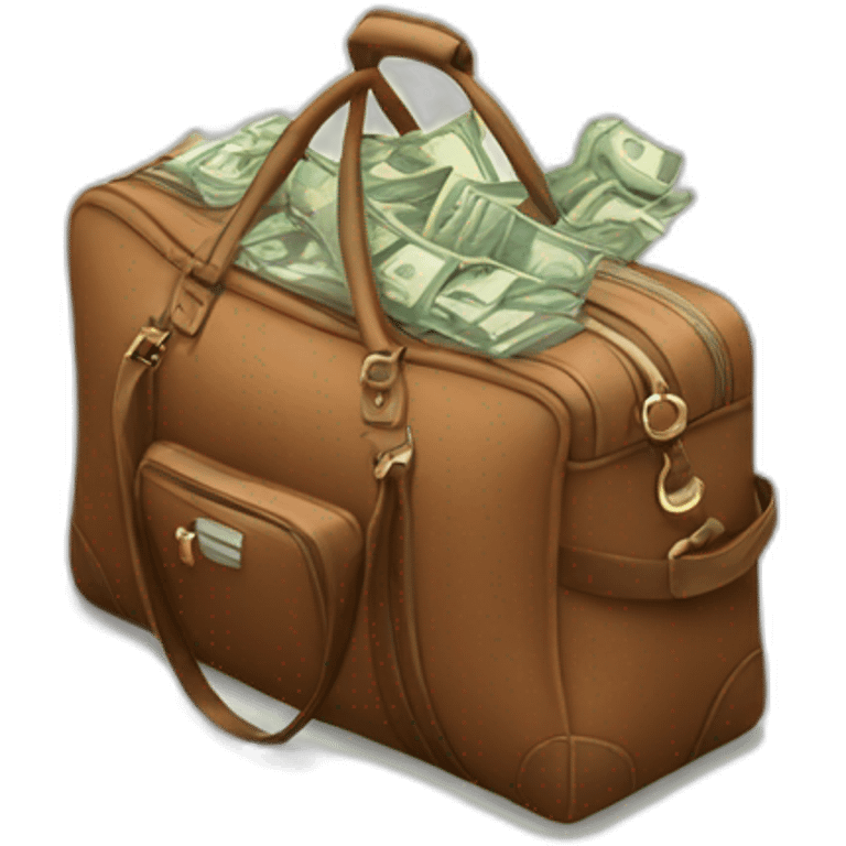 Travel bag full of money emoji