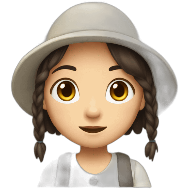 Fille Brune déguisée habillée en Totoro emoji