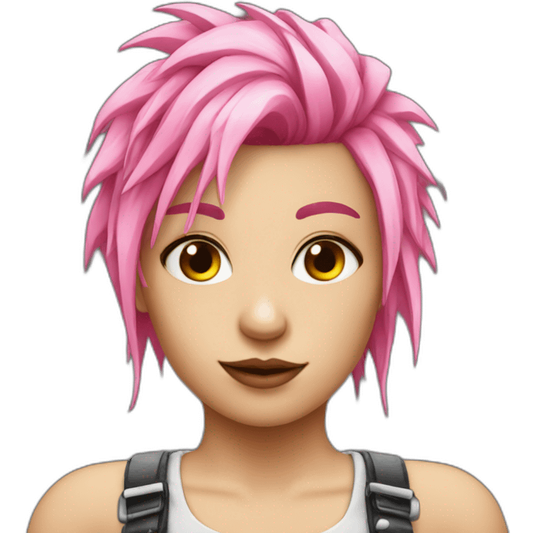 Pink hair punk girl emoji