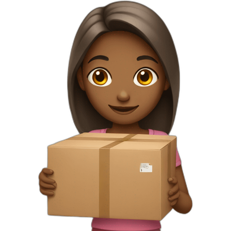 girl holding boxes emoji