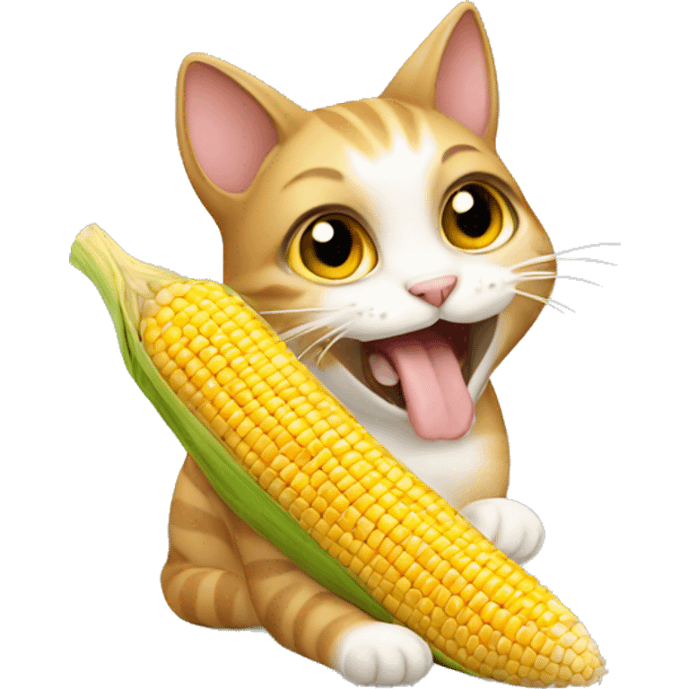 cat eating corn emoji