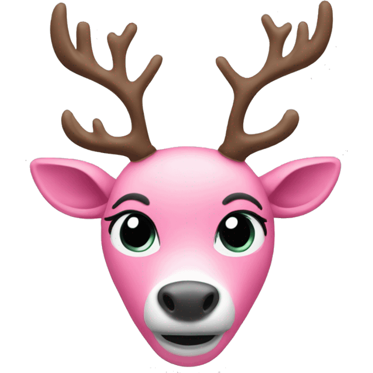 Pink reindeer emoji