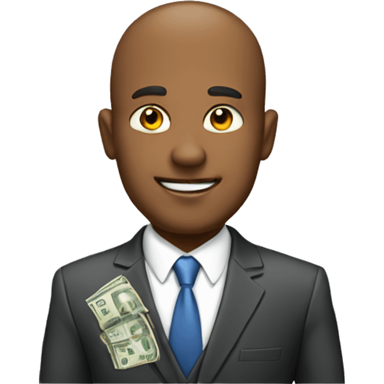 businessman with mone emoji