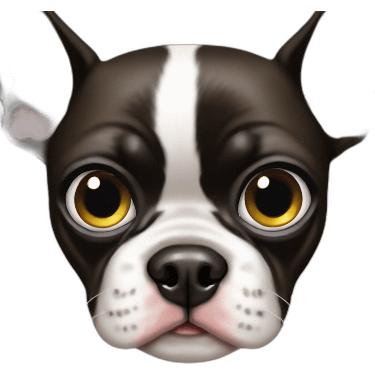 Boston terrier con parche en el ojo emoji