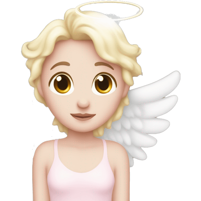 Light pink star with white angel wings emoji