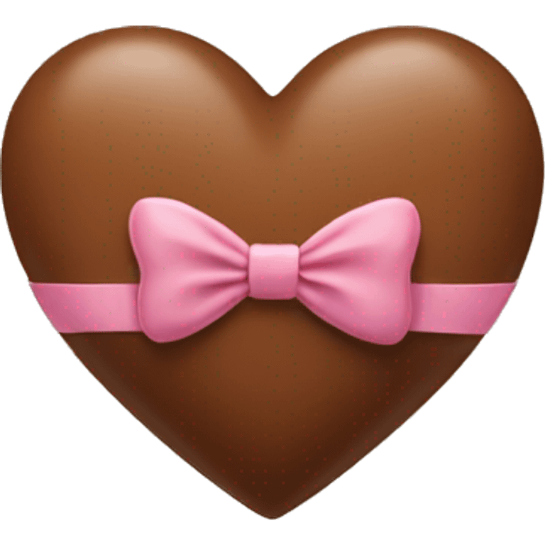 Brown heart with bow emoji