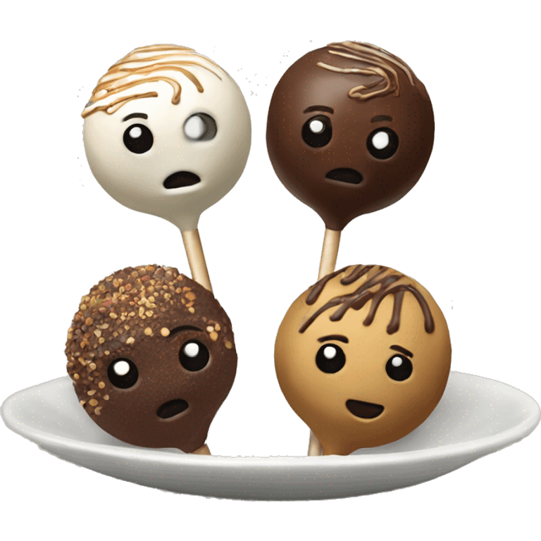 Realistic starbucks cake pops isolated. emoji