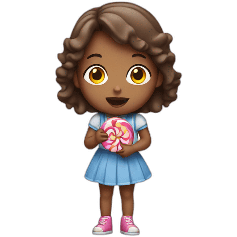 Girl eating a candy emoji