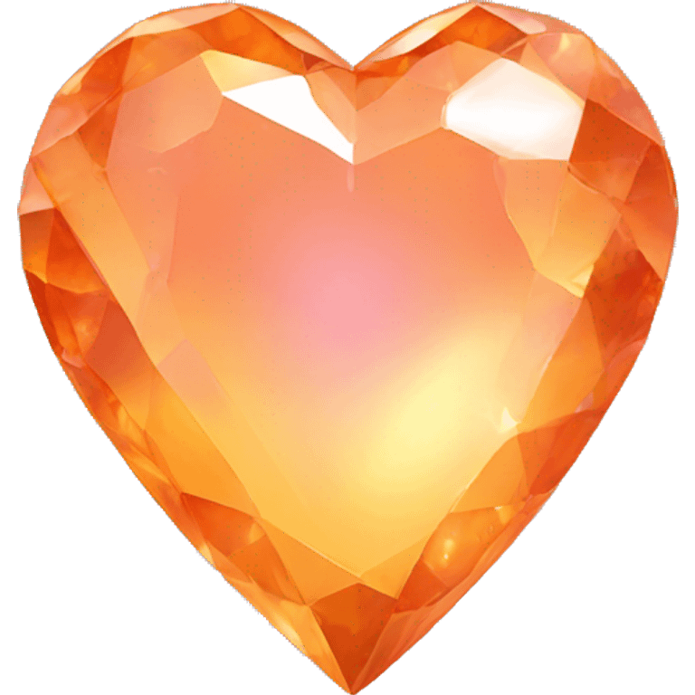 Orange iridescent crystal heart emoji