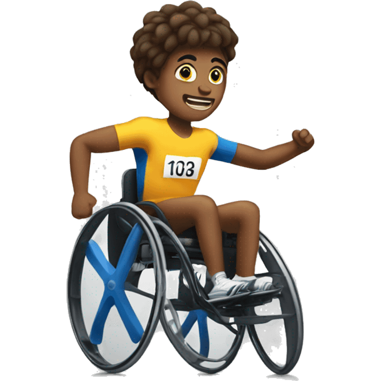 An athlete in a wheelchair in a race. emoji