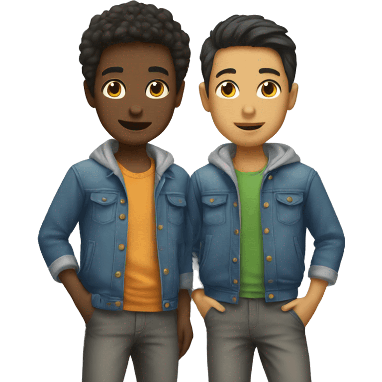 two boys in casual attire emoji