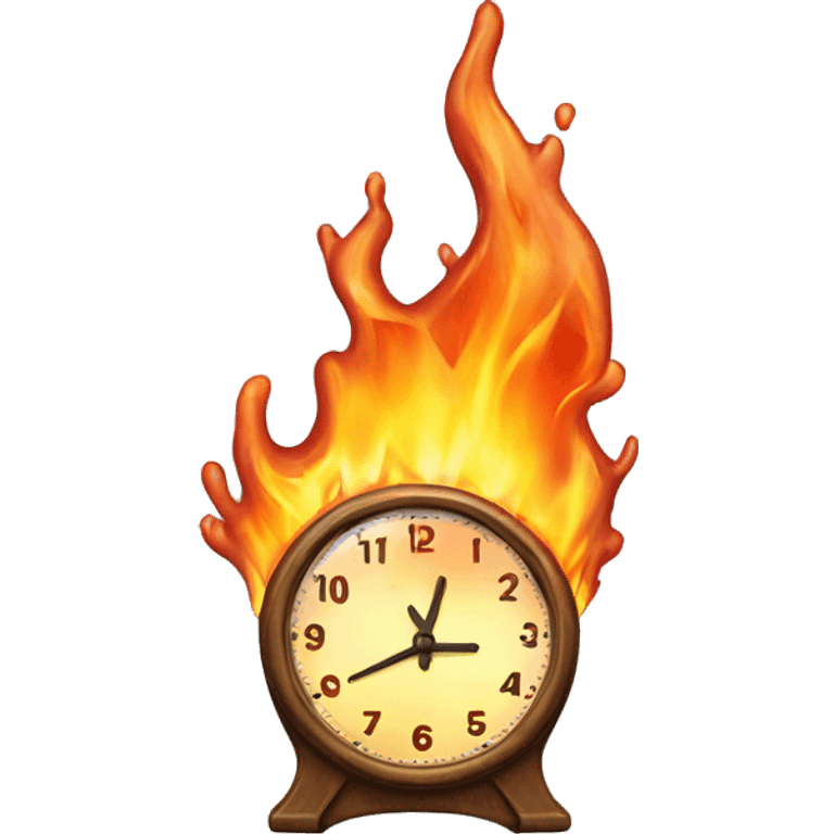 Melting Clock in Fire emoji