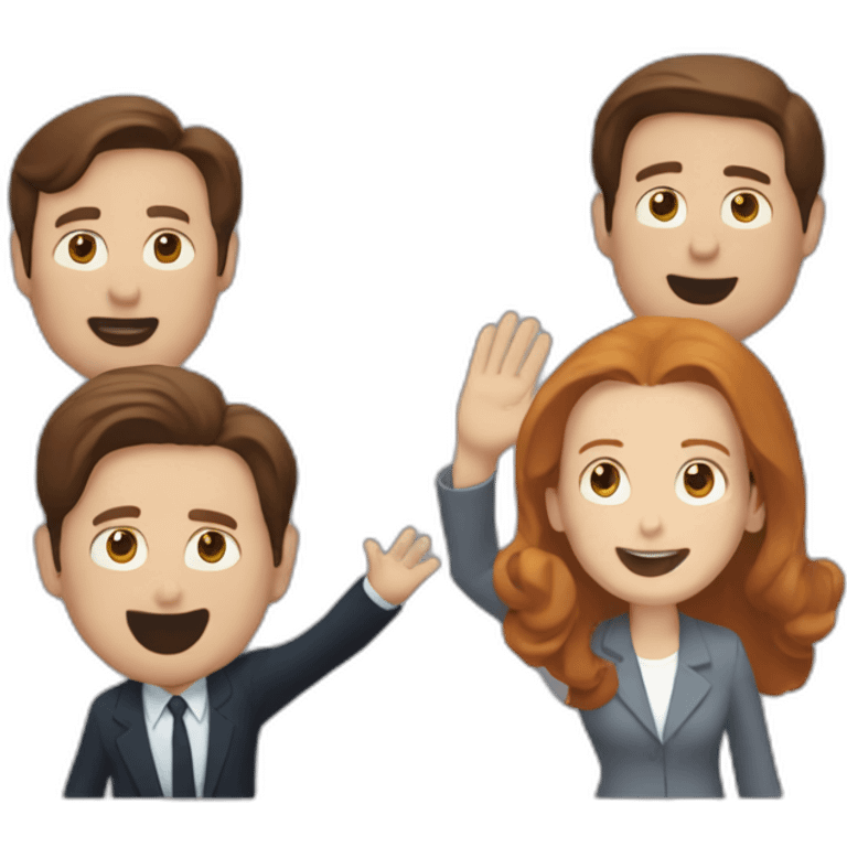 Mulder and scully waving emoji