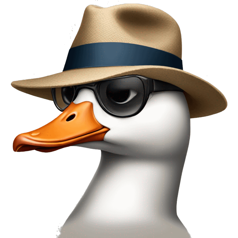 Goose with fedora and glasses emoji