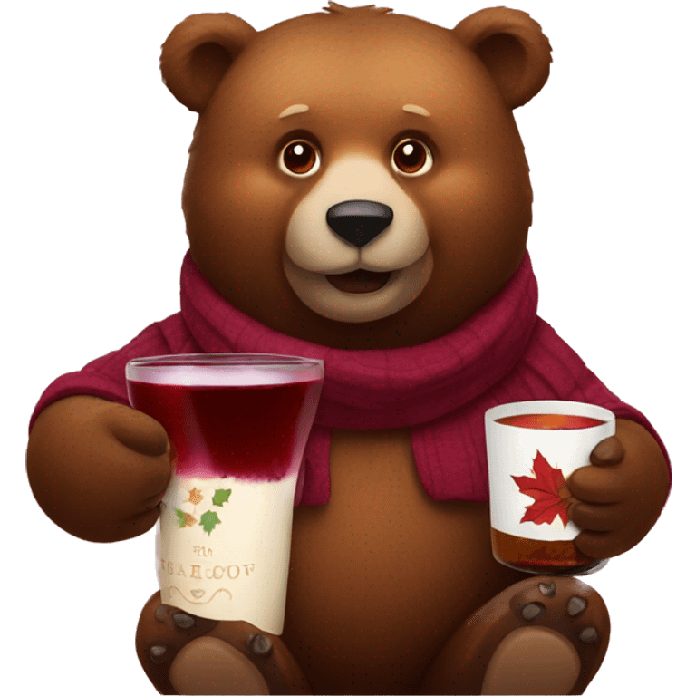 Bear with mulled wine  emoji